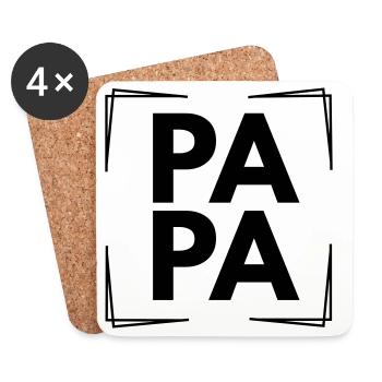 Papa - Dessous de verre (lot de 4) - blanc - Devant
