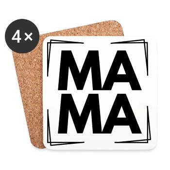Maman - Dessous de verre (lot de 4) - blanc - Devant