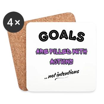 Goals Are Filled With Actions–Motivational Design - Coasters (set of 4) - white - Front