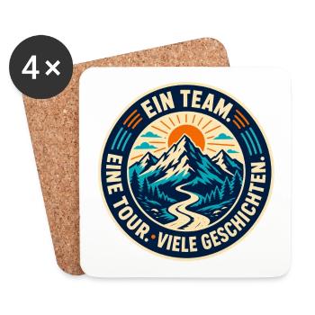 Ein Team – Eine Tour – Viele Geschichten - Untersetzer (4er-Set) - Weiß - Vorne