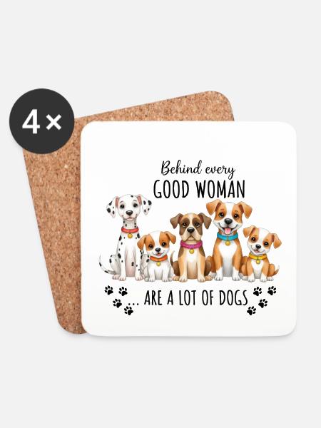 Dalmatiner-, Beagle-, Boxer-, JRT- und Chihuahua-Design - Untersetzer (4er-Set) - Weiß
