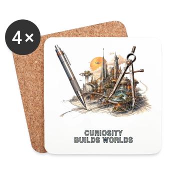 Architecture of an imaginary world - Coasters (set of 4) - white - Front