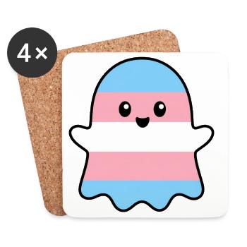 Trans Pride Geist - Untersetzer (4er-Set) - Weiß - Vorne