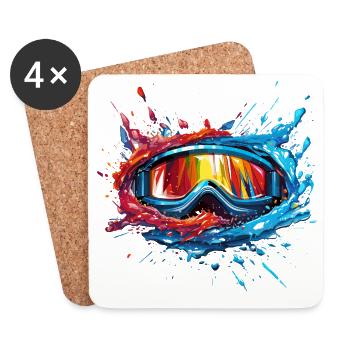 Lunettes de surf - Dessous de verre (lot de 4) - blanc - Devant