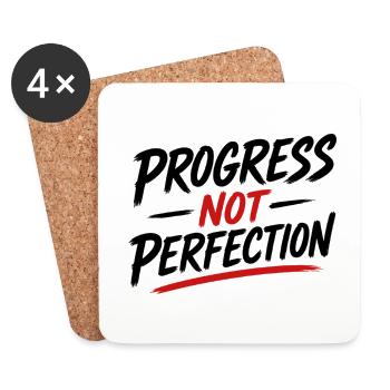 Le progrès n’est pas la perfection - Dessous de verre (lot de 4) - blanc - Devant