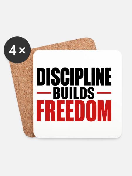 Discipline builds Freedom - Untersetzer (4er-Set) - Weiß
