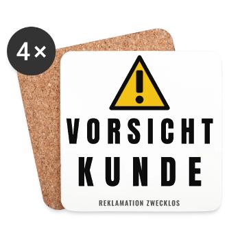 Vorsicht Kunde Warnhinweis - Untersetzer (4er-Set) - Weiß - Vorne