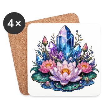 Crystal Lotus Fantasy - Coasters (set of 4) - white - Front