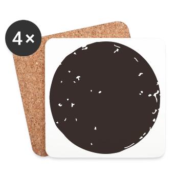 Grunge Circle Stamp Frame Vintage Rubber Seal Badg - Coasters (set of 4) - white - Front