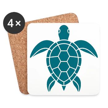 Chemise d’été Tortue - Dessous de verre (lot de 4) - blanc - Devant