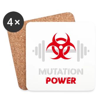 Powerlifting Mutation Strength - Coasters (set of 4) - white - Front