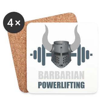 Barbarian Warrior Powerlifting Workout - Coasters (set of 4) - white - Front