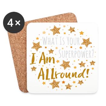 I Am Allround - Coasters (set of 4) - white - Front