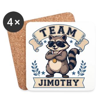 Team Jimothy Chemise drôle de raton laveur Mignon, panda trash - Dessous de verre (lot de 4) - blanc - Devant