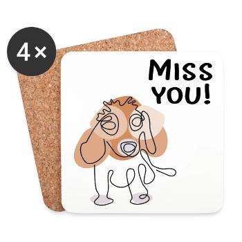 Miss you dog - Coasters (set of 4) - white - Front