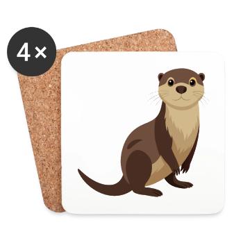 Otter - Coasters (set of 4) - white - Front