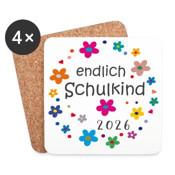Finally a schoolchild in 2026 - Coasters (set of 4) - white - Front