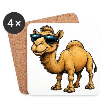 Camel with sunglasses - Coasters (set of 4) - white - Front