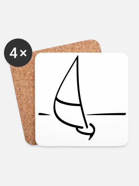 Sailboat - Coasters (set of 4) - white
