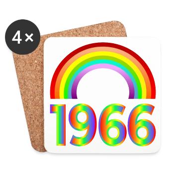Regenbogen - 60. Geburtstag 1966 - Untersetzer (4er-Set) - Weiß - Vorne