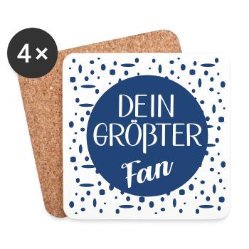 Dein größter Fan - Untersetzer (4er-Set) - Weiß - Vorne