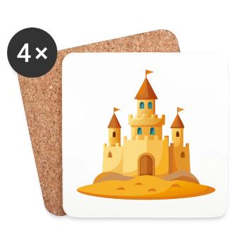 Château de sable - Dessous de verre (lot de 4) - blanc - Devant