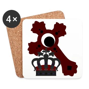 Royal crown and red gothic cross - Coasters (set of 4) - white - Front