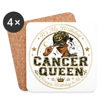 Cancer Queen Anniversaire Camouflage Reine Astro - Dessous de verre (lot de 4) - blanc - Devant