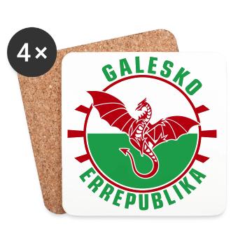 Galesko Errepublika - Welsh Republic - Coasters (set of 4) - white - Front