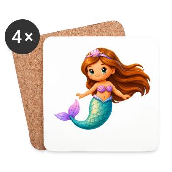 Mermaid Princess Coral Coast - Coasters (set of 4) - white - Front