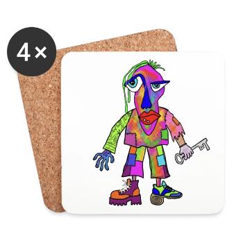 Colorful Figurine - Coasters (set of 4) - white - Front