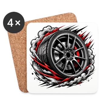 Speeding rim in a vortex - Coasters (set of 4) - white - Front