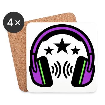 Logo sonore des écouteurs DJ - Dessous de verre (lot de 4) - blanc - Devant