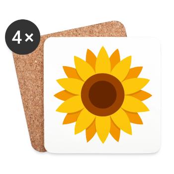 Sunflower - Coasters (set of 4) - white - Front