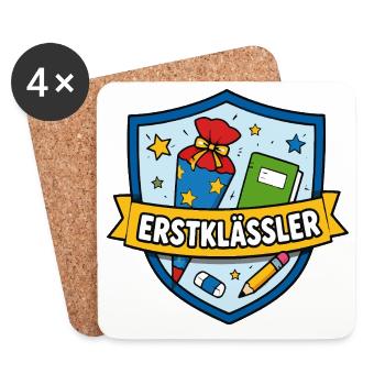 Erstklässler Schulstart Shield - Untersetzer (4er-Set) - Weiß - Vorne
