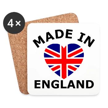 British flag in heart design - Coasters (set of 4) - white - Front