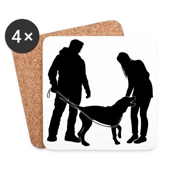 Hundebesitzer - Untersetzer (4er-Set) - Weiß - Vorne