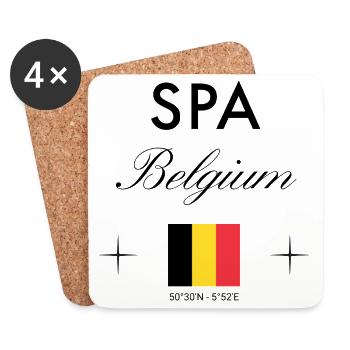 Spa Belgium Coordinates Travel Souvenir - Coasters (set of 4) - white - Front