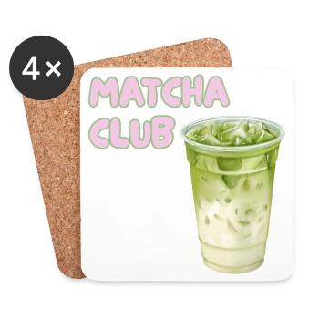 Matcha Club Latte Grafik - Untersetzer (4er-Set) - Weiß - Vorne