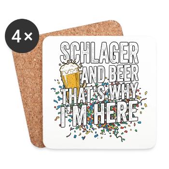 Schlager Und Bier - Untersetzer (4er-Set) - Weiß - Vorne