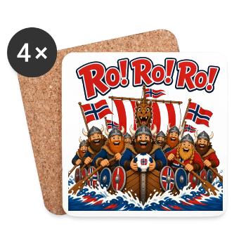 Norwegian Viking Festival Ro Ro Ro - Coasters (set of 4) - white - Front