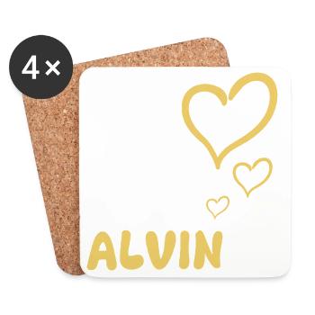 Alvin as a name - Coasters (set of 4) - white - Front
