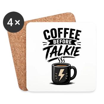 coffee before talkie - Coasters (set of 4) - white - Front
