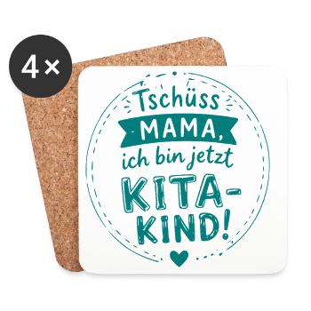Tschüss Mama Kita Kind Design - Untersetzer (4er-Set) - Weiß - Vorne