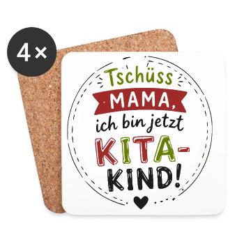 Kita Kind Abschied Motiv - Untersetzer (4er-Set) - Weiß - Vorne