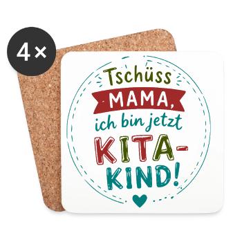 KitaKind Abschiedsmotto - Untersetzer (4er-Set) - Weiß - Vorne