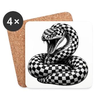 Checkerboard Cobra - Untersetzer (4er-Set) - Weiß - Vorne