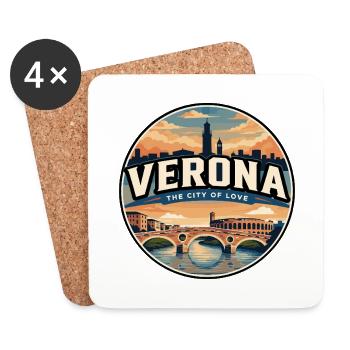 Retro Verona Roman Arena Reiseabzeichen - Untersetzer (4er-Set) - Weiß - Vorne