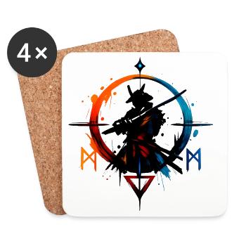 Anneau de Rune de Glace de Feu - Dessous de verre (lot de 4) - blanc - Devant