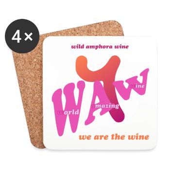 Waw – Wilder Amphorenwein - Untersetzer (4er-Set) - Weiß - Vorne
